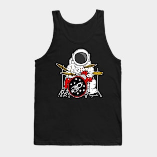 Astronaut Playing Drums Drummer Space Enthusiast Musician Tank Top